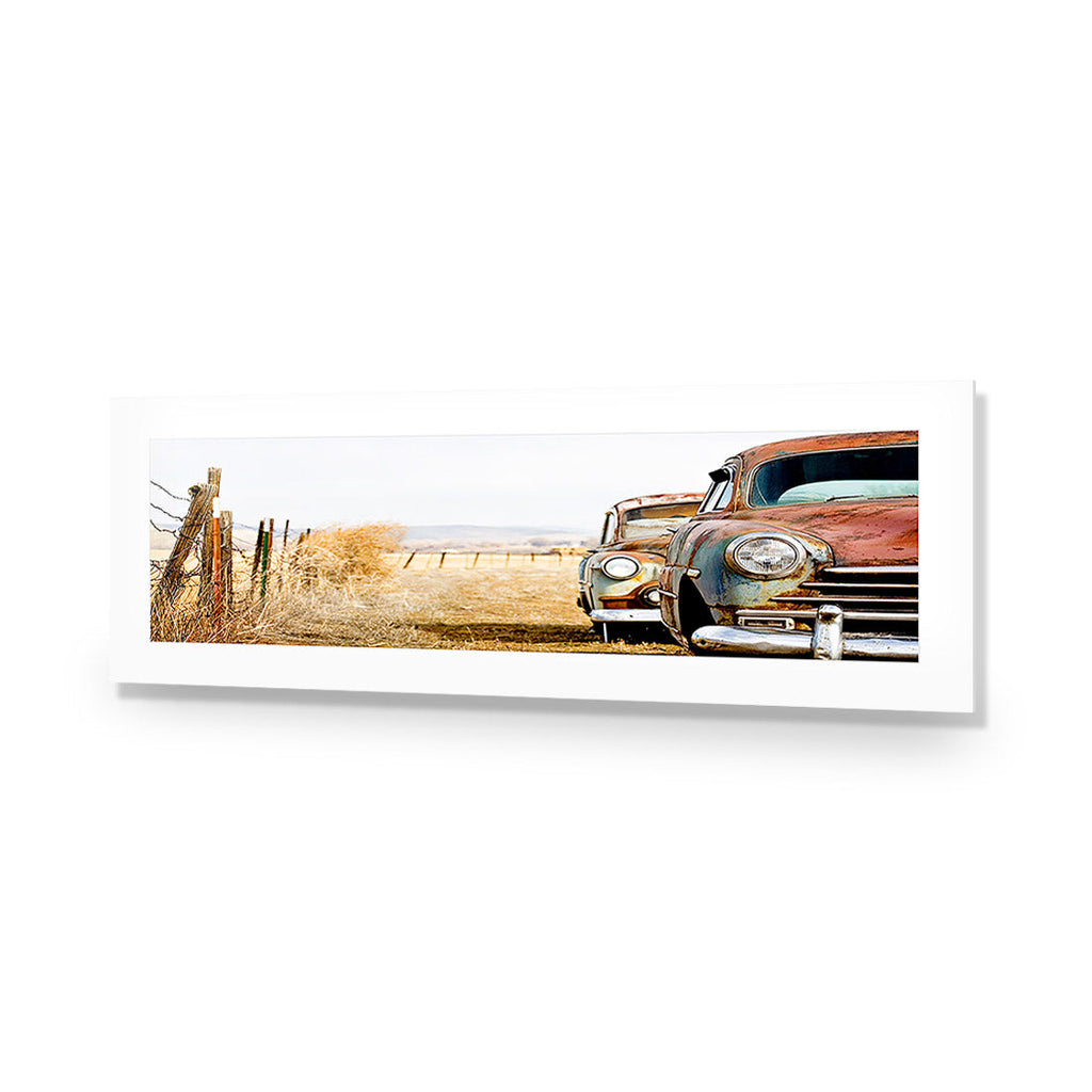 Rusty Cars, Long Acrylic Print Art