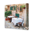 Street Café, Square Canvas Art