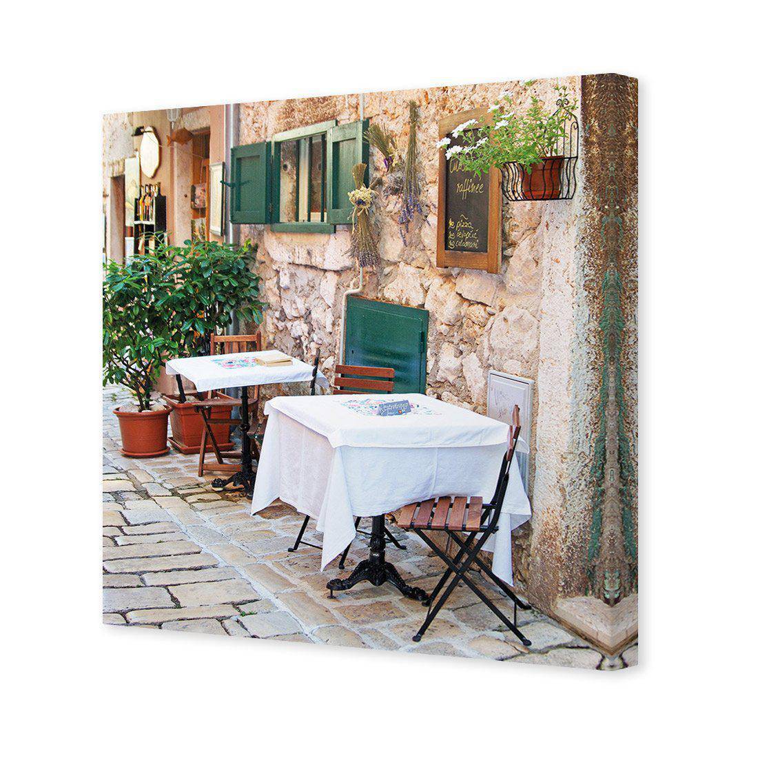 Street Café, Square Canvas Art