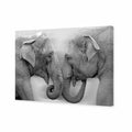 Elephants Kissing, B&W Canvas Art