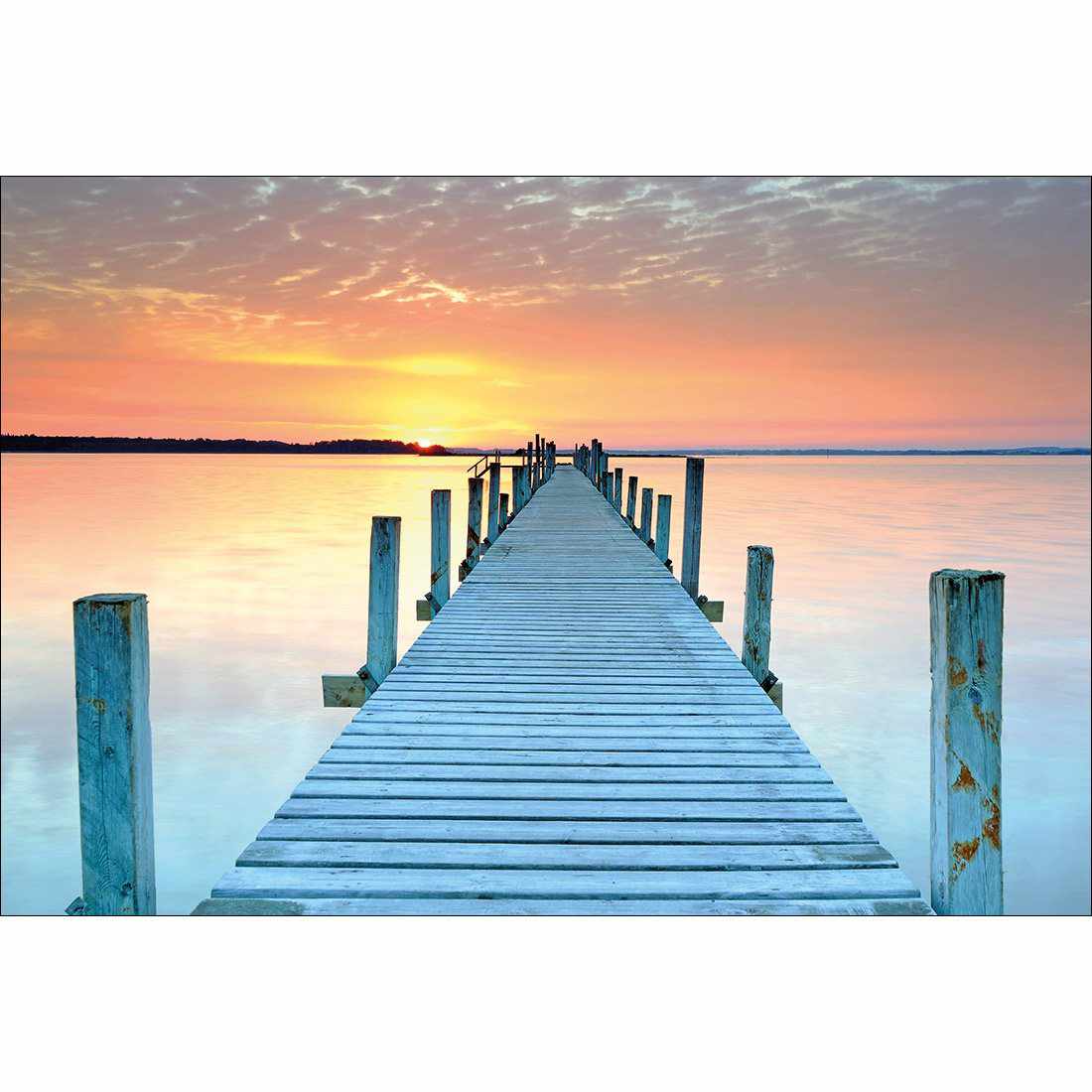 Sunset Pier, Rectangle Canvas Art