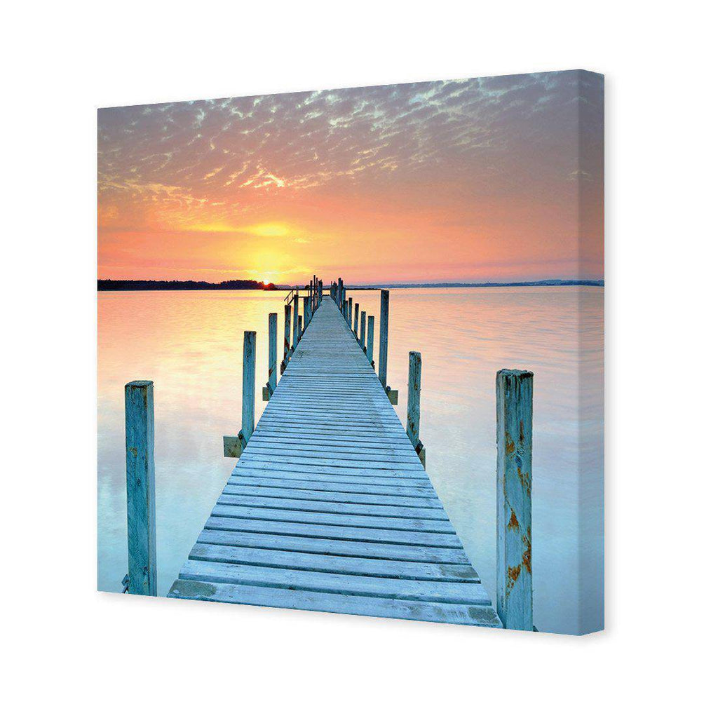 Sunset Pier, Square Canvas Art
