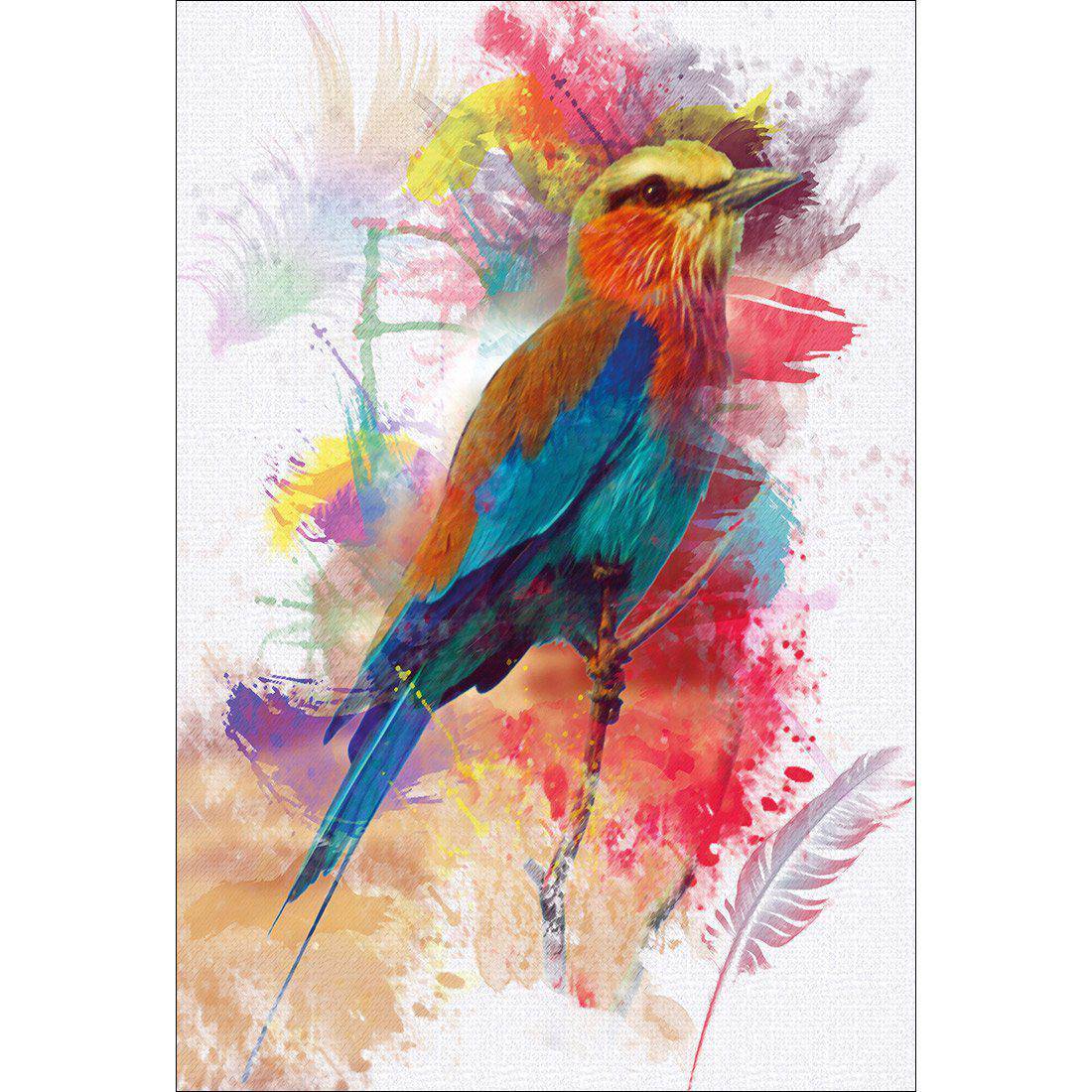 Painted Bird And Feathers Canvas Art