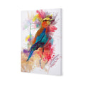 Painted Bird And Feathers Canvas Art