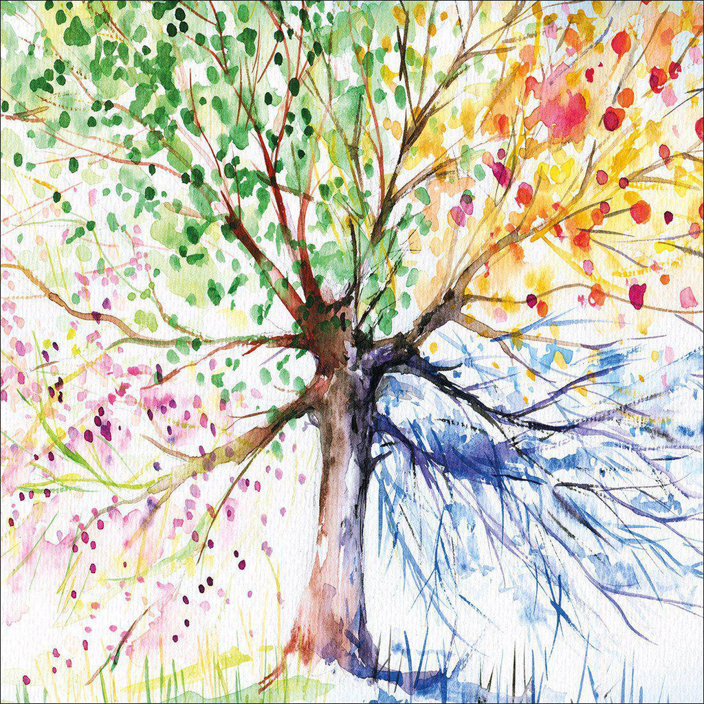 Rainbow Tree, Square Canvas Art