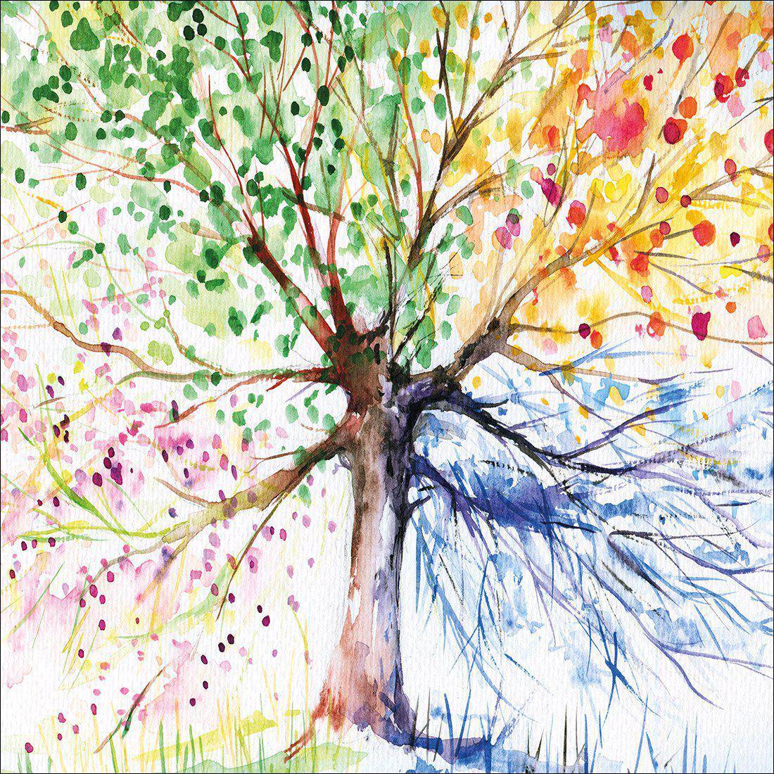 Rainbow Tree, Square Canvas Art