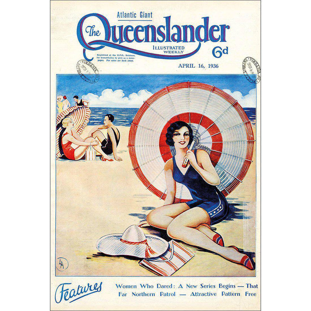Queenslander Beach Girl Canvas Art