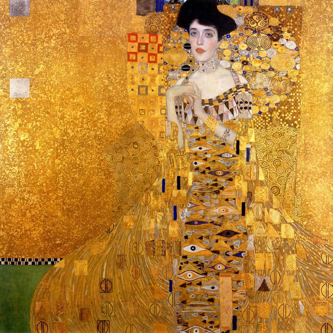 Portrait Of Adele Bloch-Bauer - Gustav Klimt, Square Acrylic Print Art