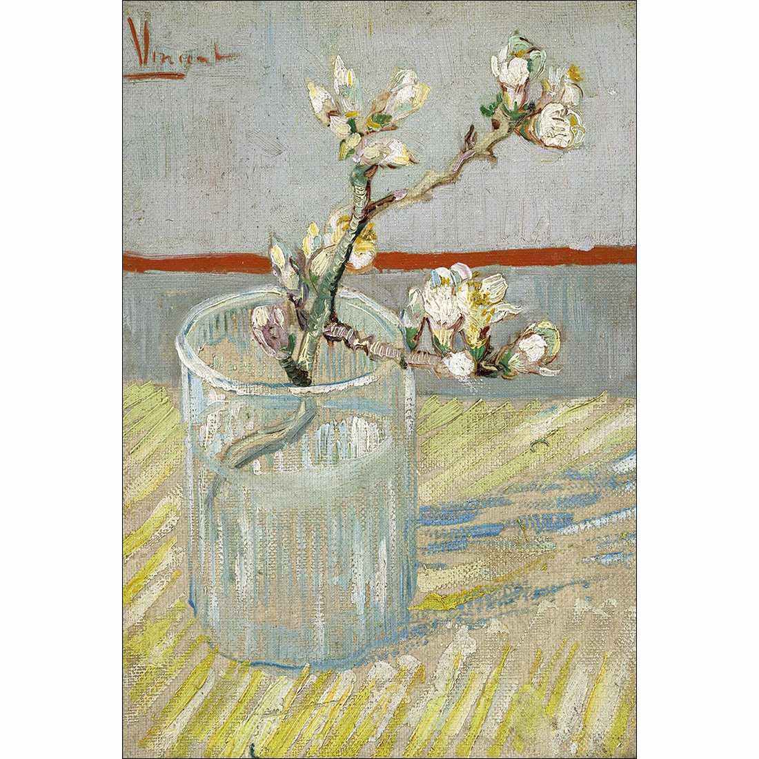 Sprig Of Flowering Almond In A Vase by Van Gogh Canvas Art