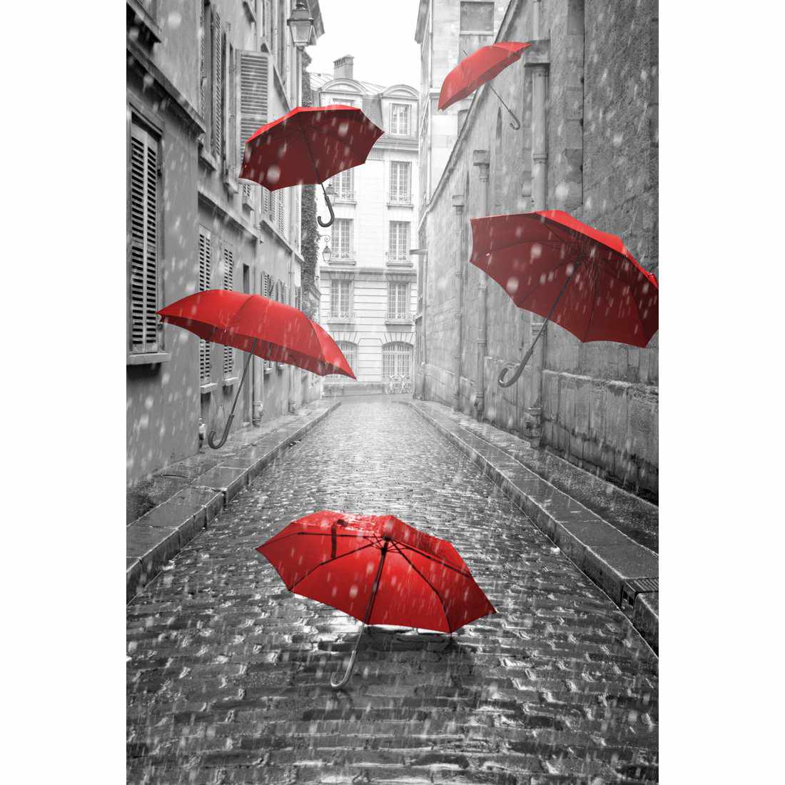 Raining Umbrellas Acrylic Print Art