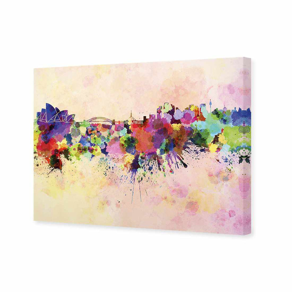 Sydney Skyline Watercolour, Rectangle Canvas Art