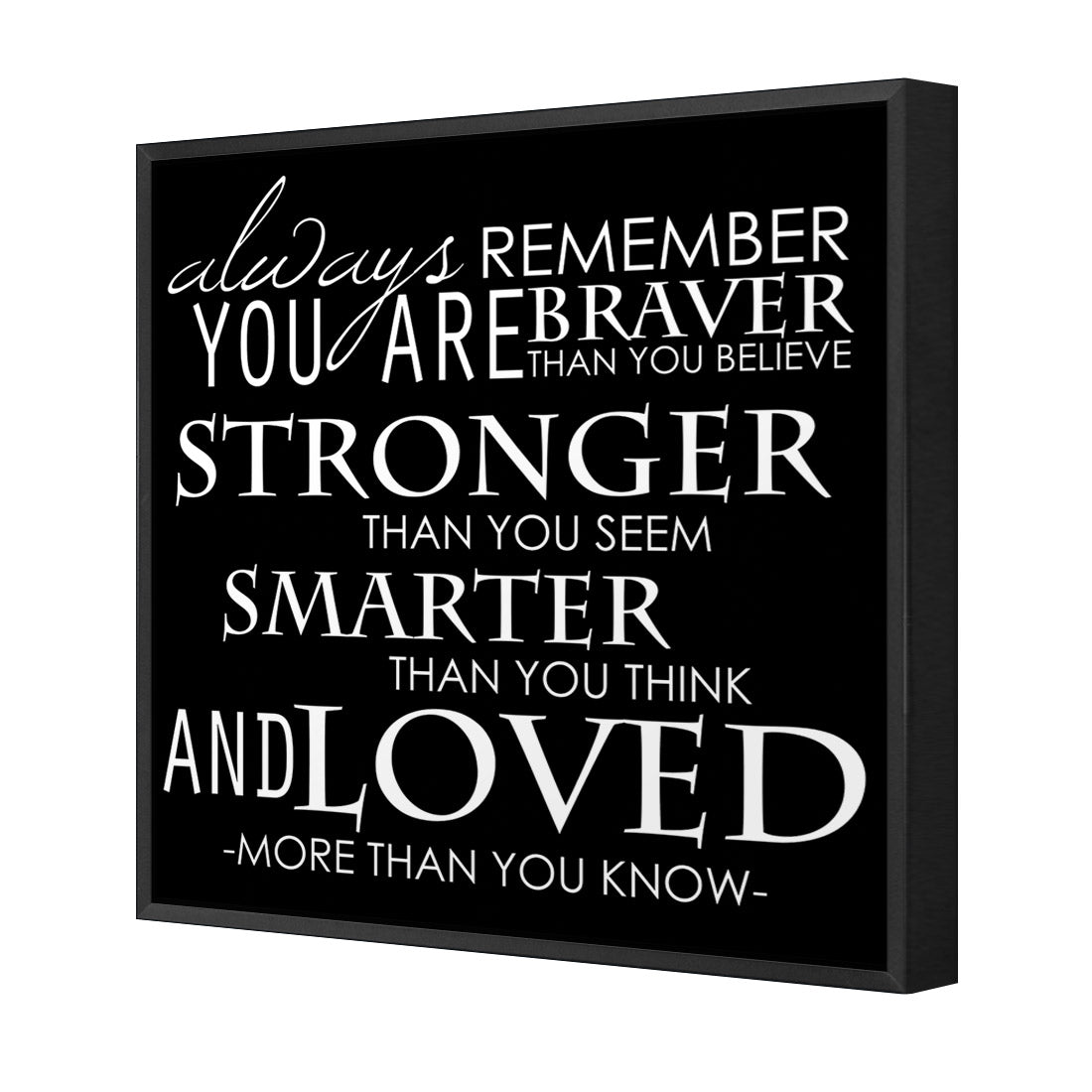 Always Remember, B&W (Square) Canvas Art