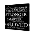 Always Remember, B&W (Square) Canvas Art