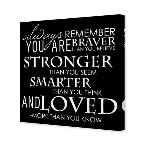 Always Remember, B&W (Square) Canvas Art