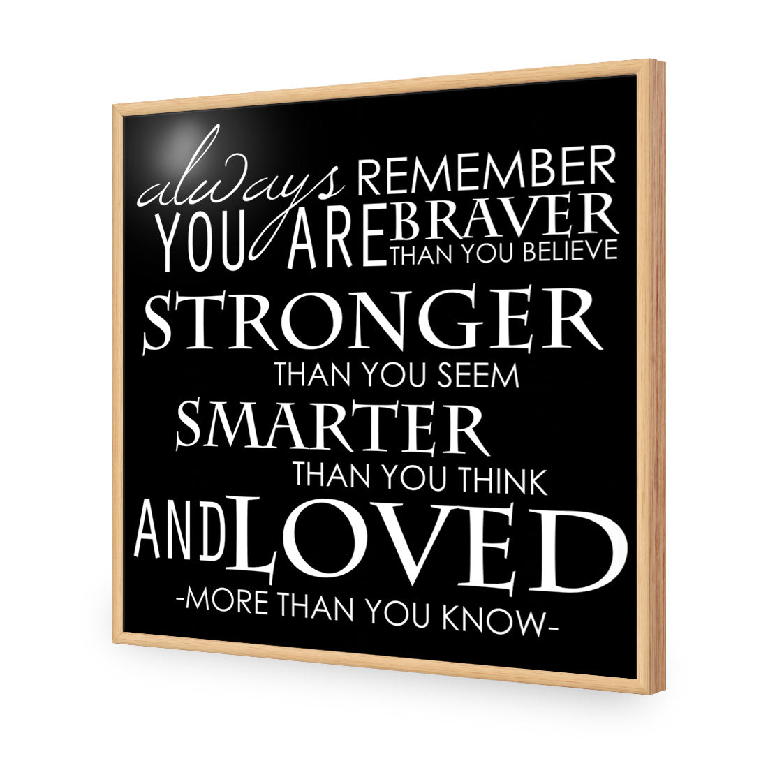 Always Remember, B&W (Square) Acrylic Print Art