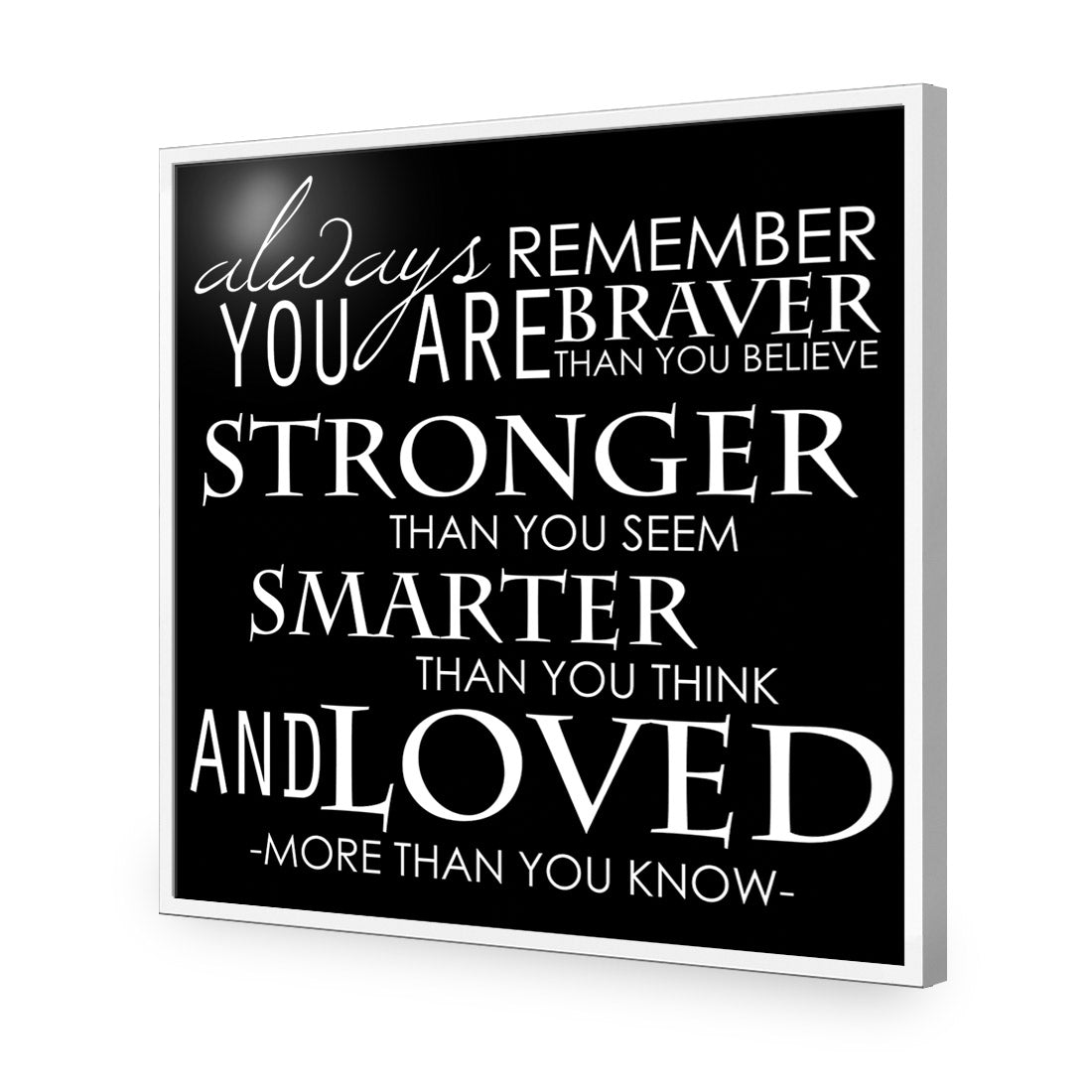 Always Remember, B&W (Square) Acrylic Print Art