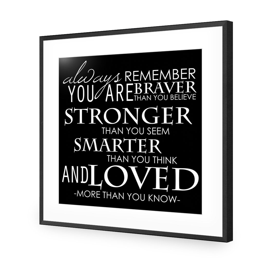 Always Remember, B&W (Square) Acrylic Print Art