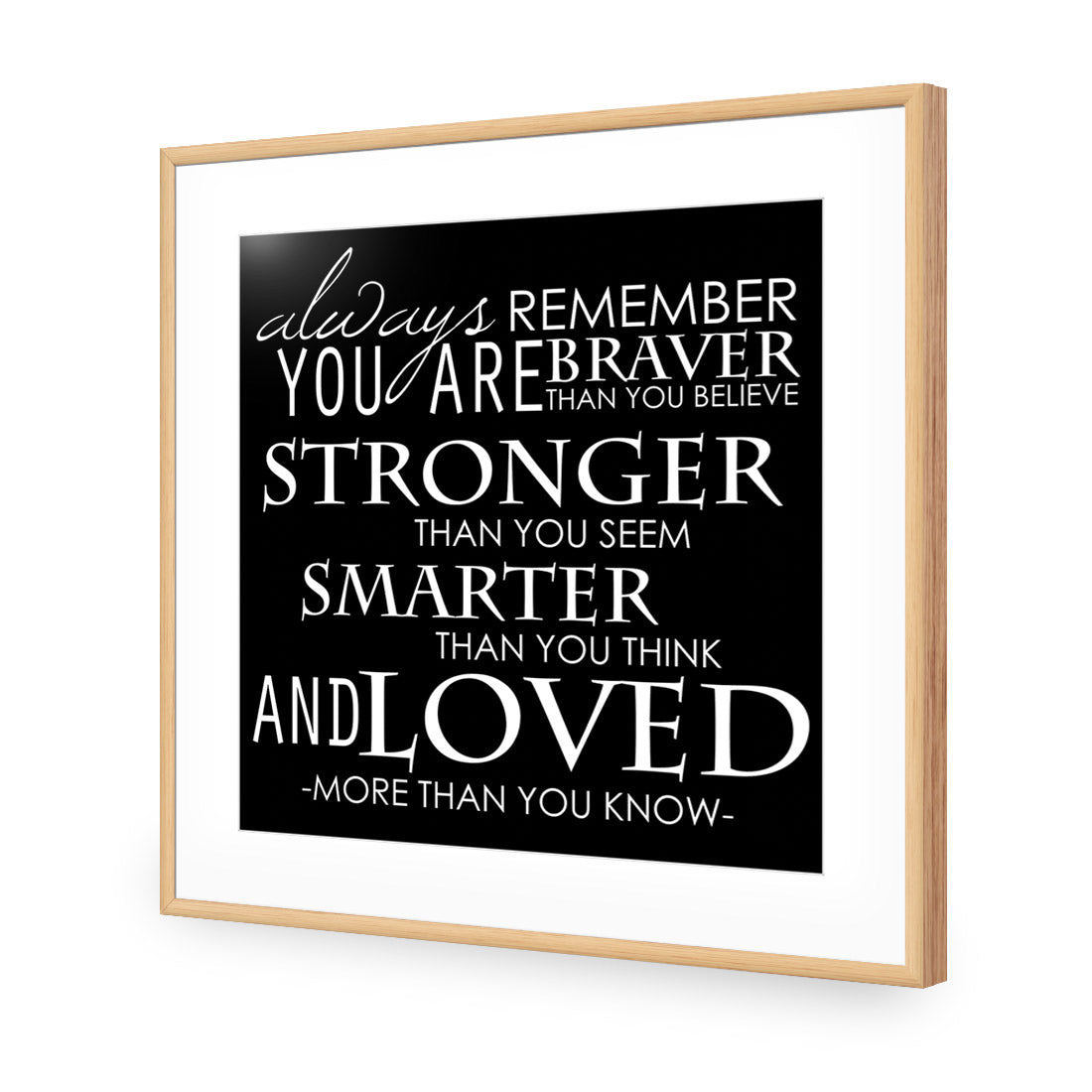 Always Remember, B&W (Square) Acrylic Print Art