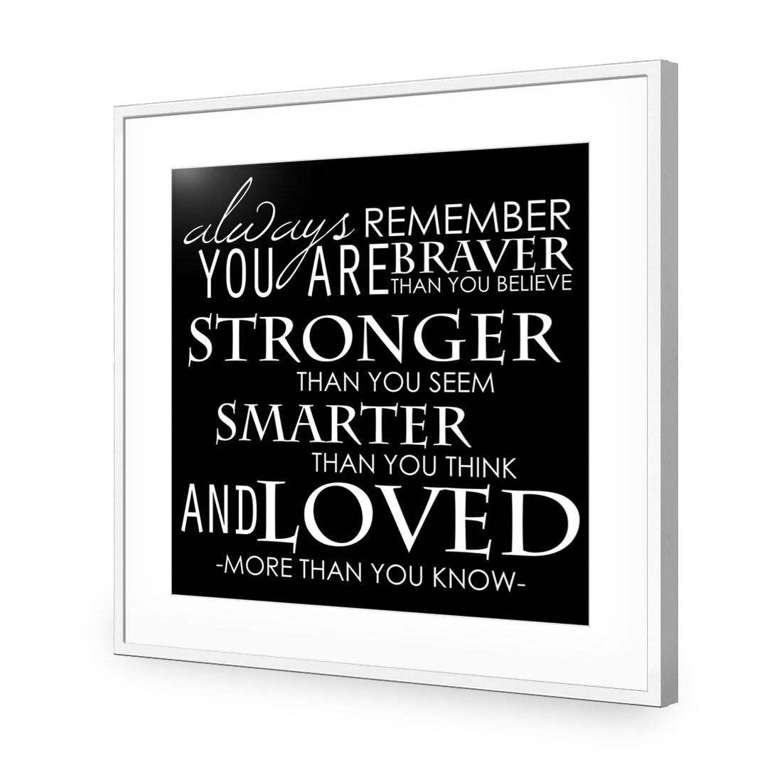 Always Remember, B&W (Square) Acrylic Print Art
