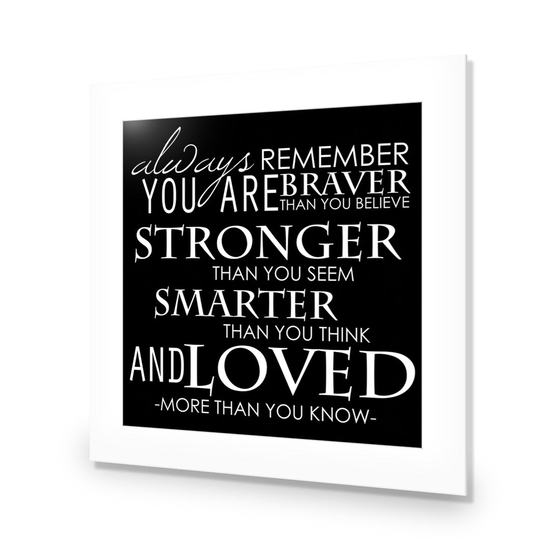 Always Remember, B&W (Square) Acrylic Print Art