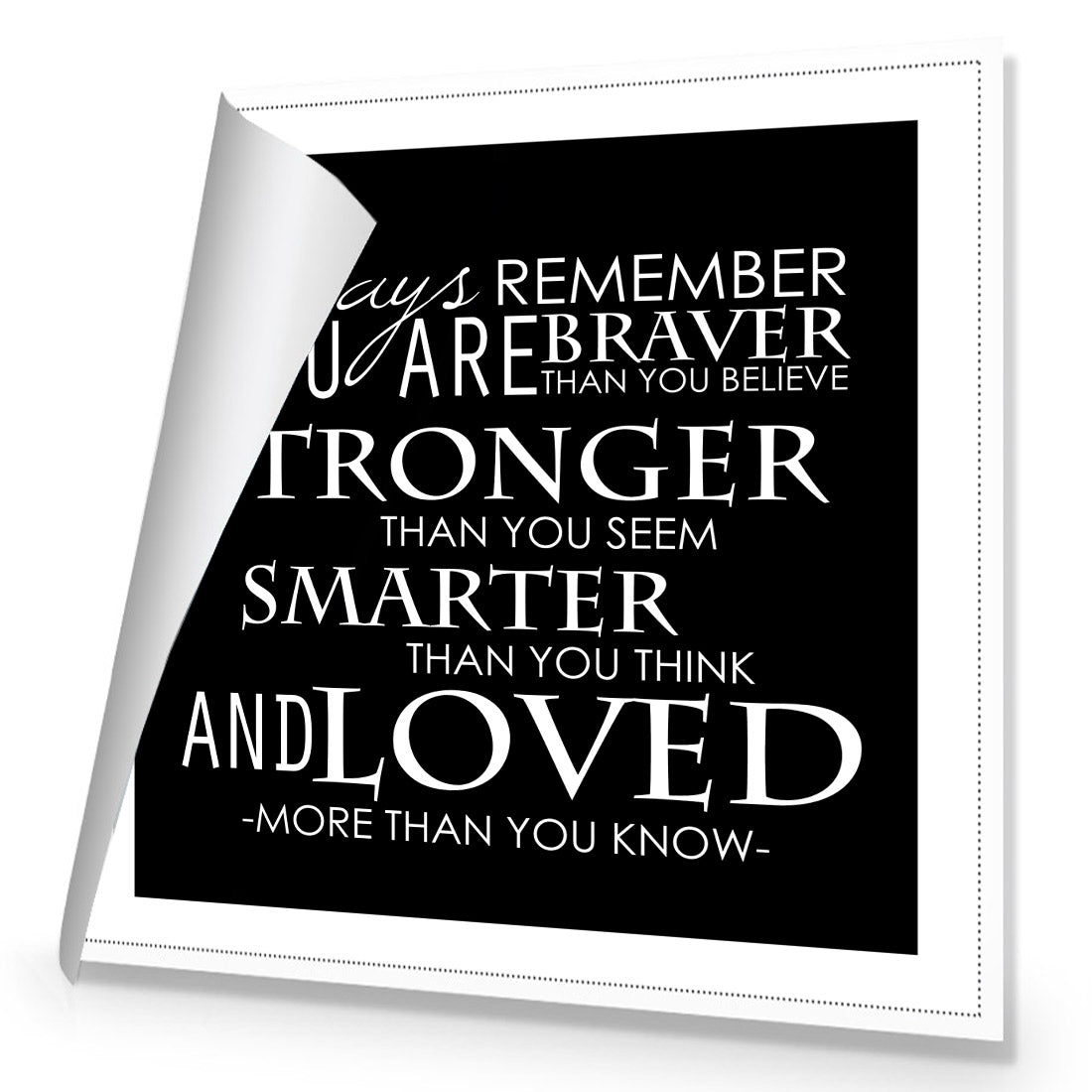 Always Remember, B&W (Square) Canvas Art