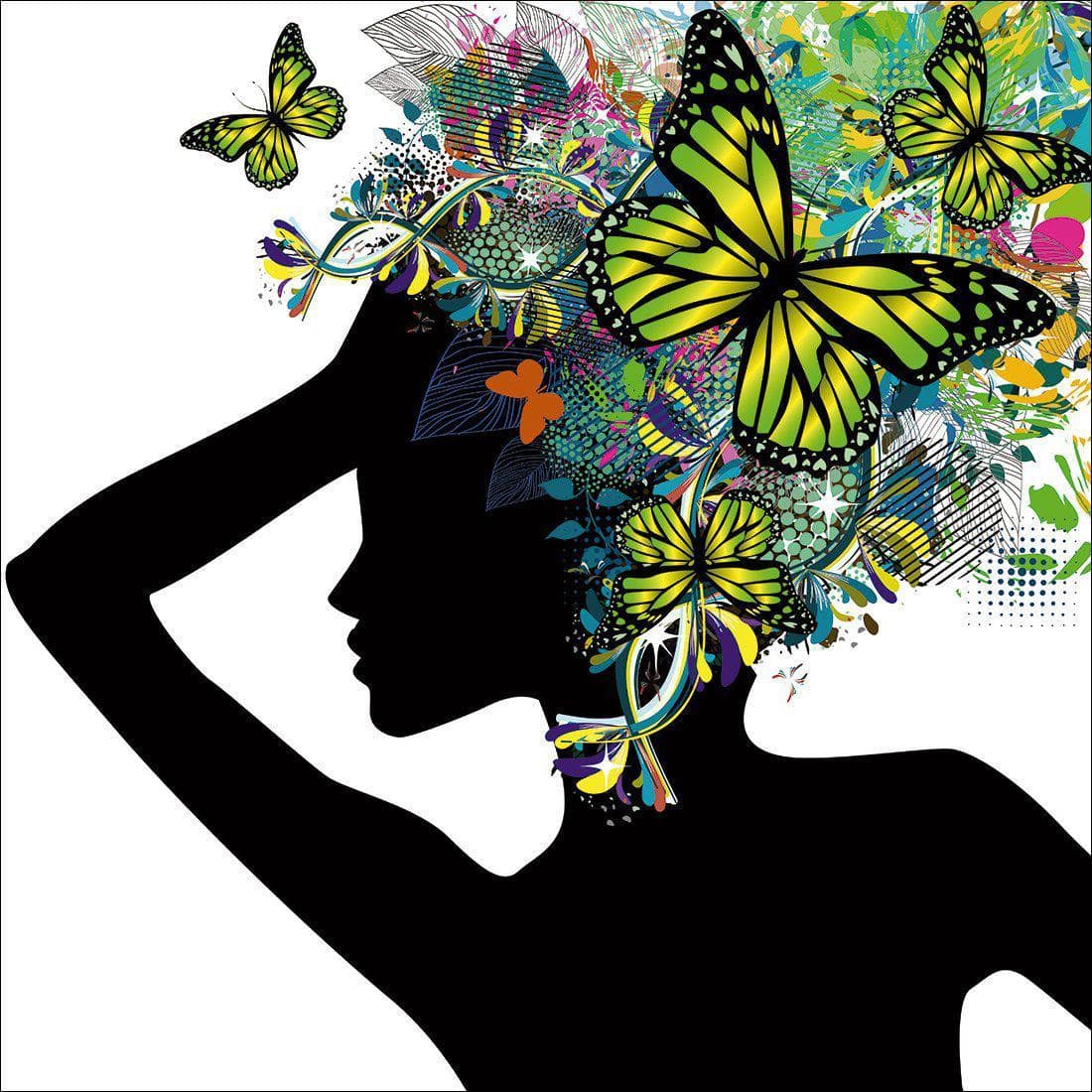 Silhouette Of Butterflies Canvas Art