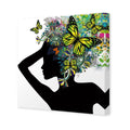 Silhouette Of Butterflies Canvas Art