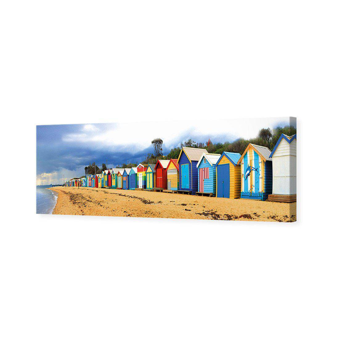 Row Of Beach Boxes Canvas Art