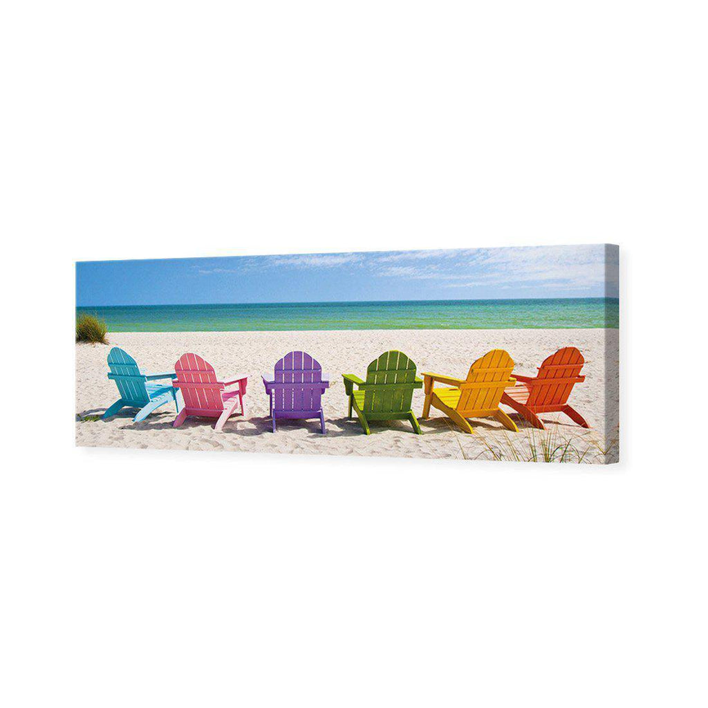Pastel Chairs, Long Canvas Art