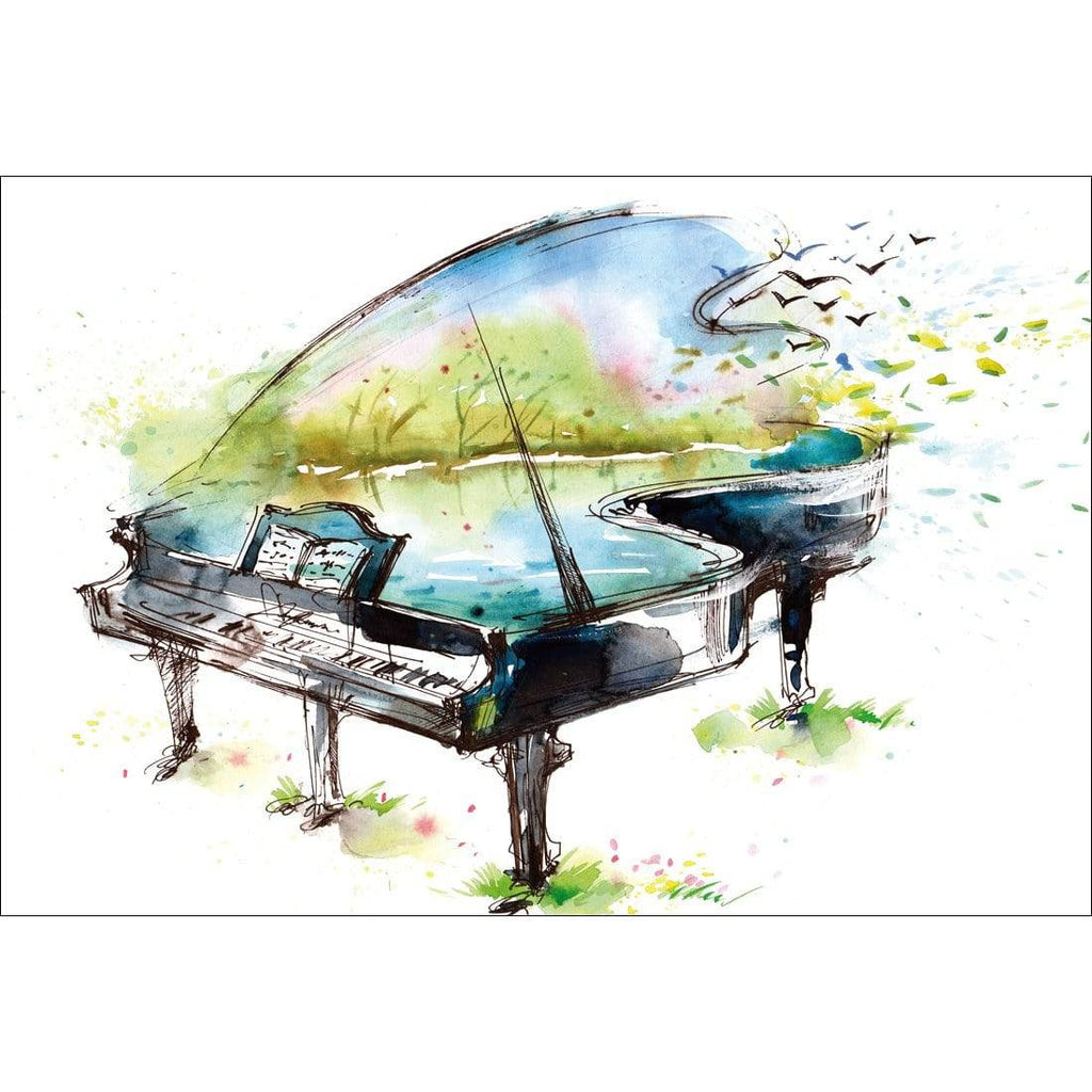 Watercolour Piano Acrylic Print Art