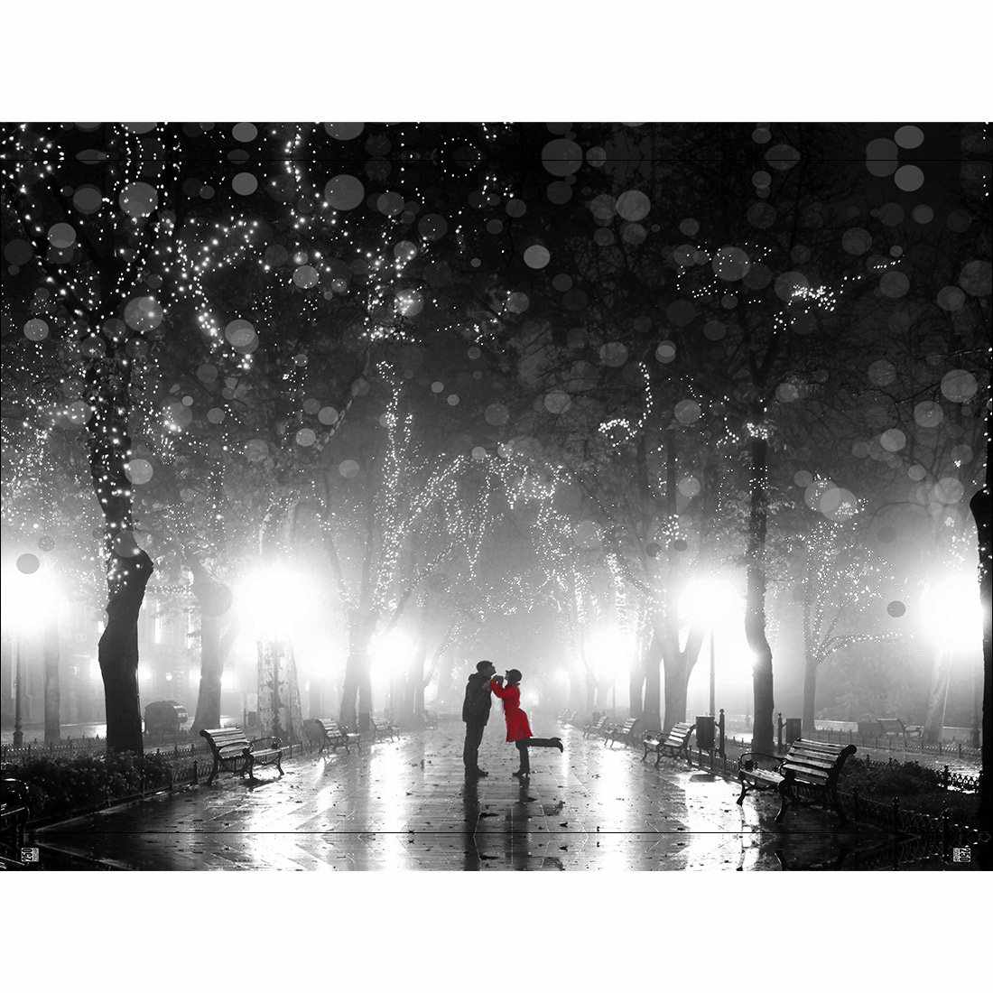 Park Of Romance, B&W Canvas Art
