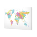 Painted Map Of The World, Pastel Canvas Art