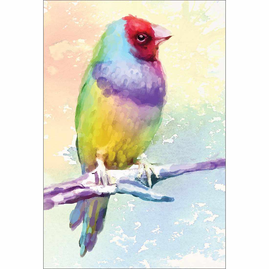 Watercolour Finch Canvas Art