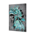 Rainbow Chief Left, Teal Canvas Art