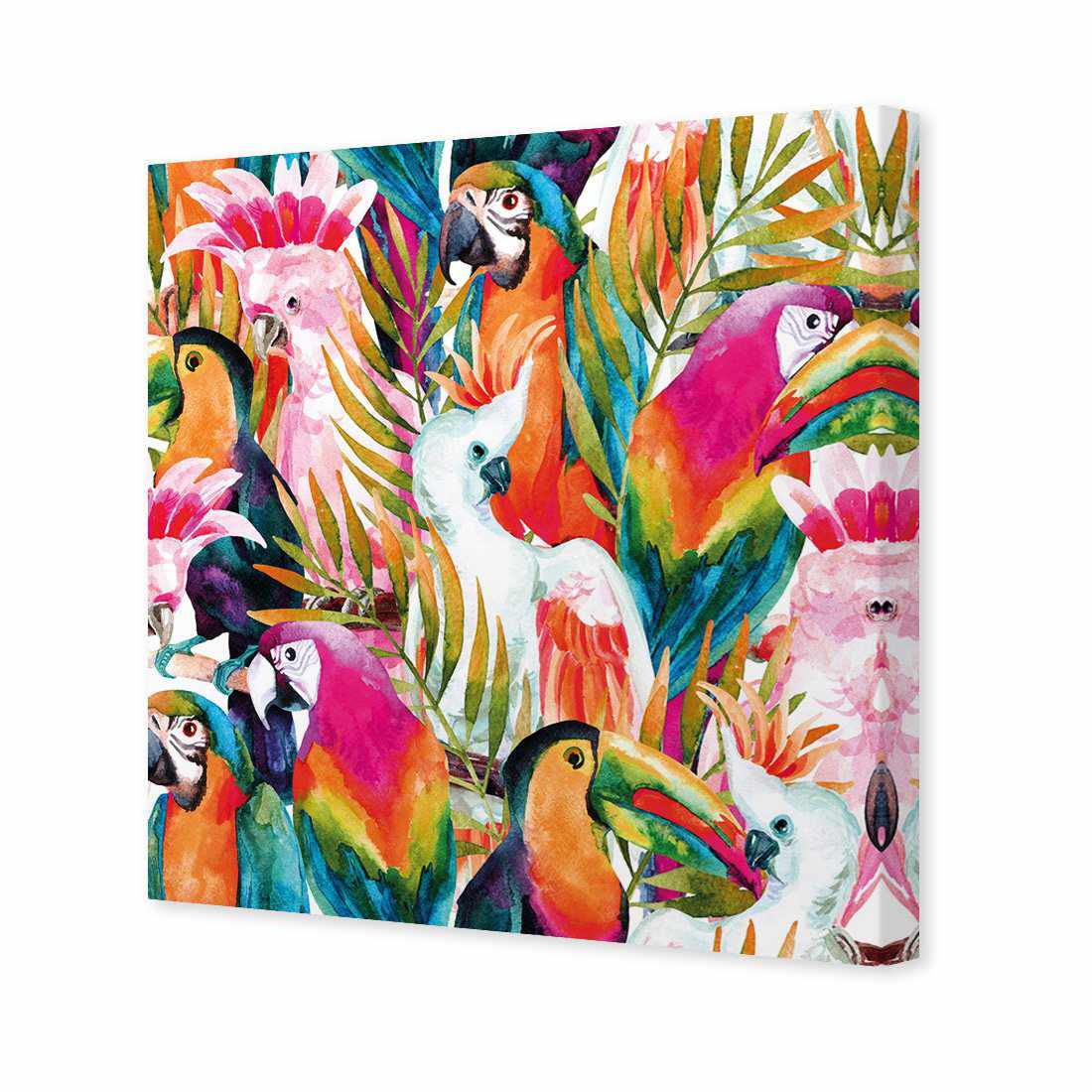 Parrots & Palms, Square Canvas Art