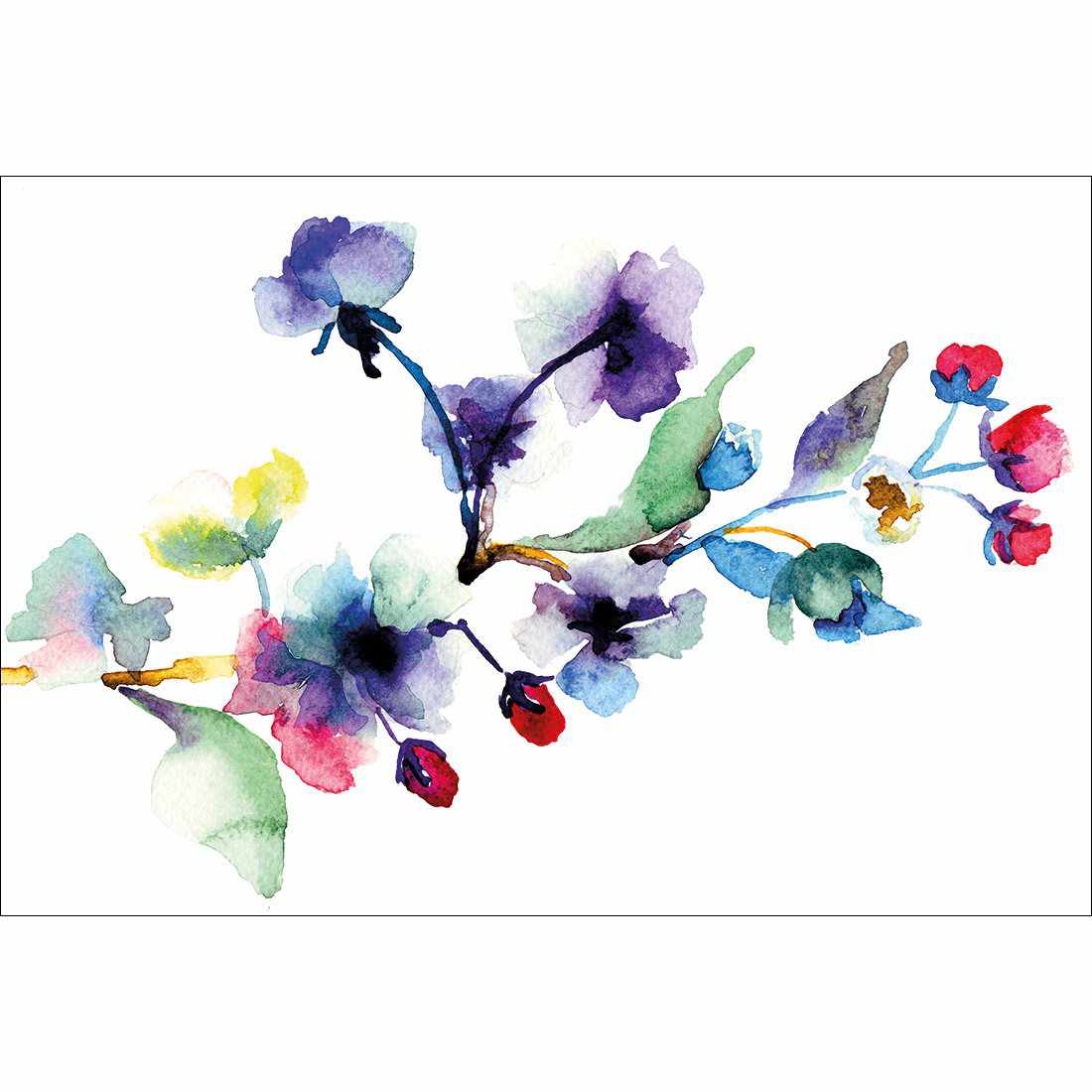 Watercolour Blossom Branch Canvas Art