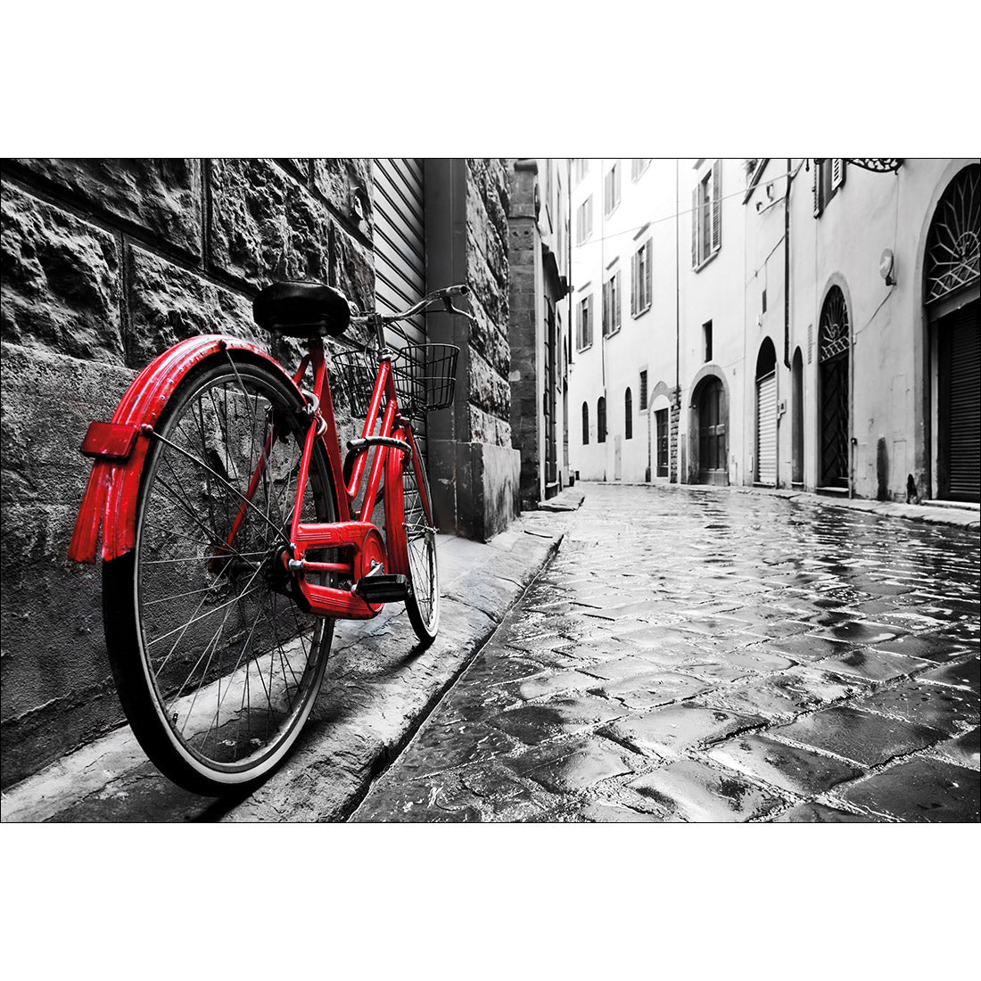Retro Bike on Cobbles Acrylic Print Art