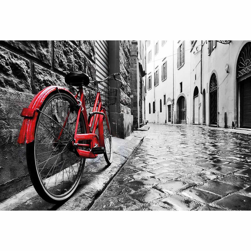 Retro Bike on Cobbles Canvas Art