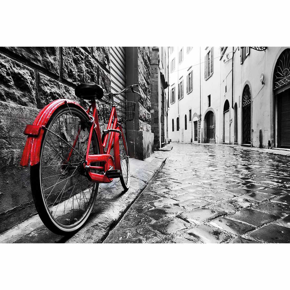 Retro Bike on Cobbles Canvas Art