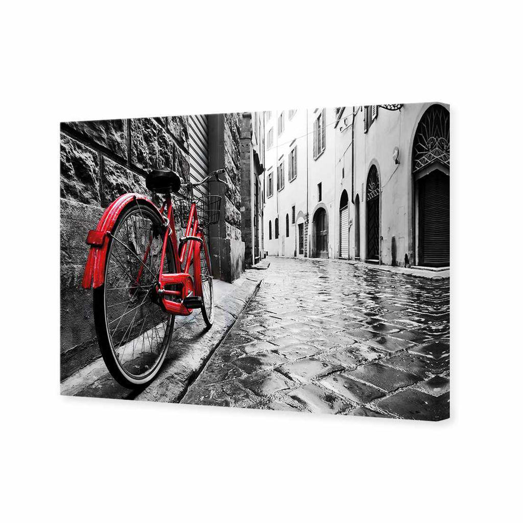 Retro Bike on Cobbles Canvas Art