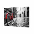 Retro Bike on Cobbles Canvas Art