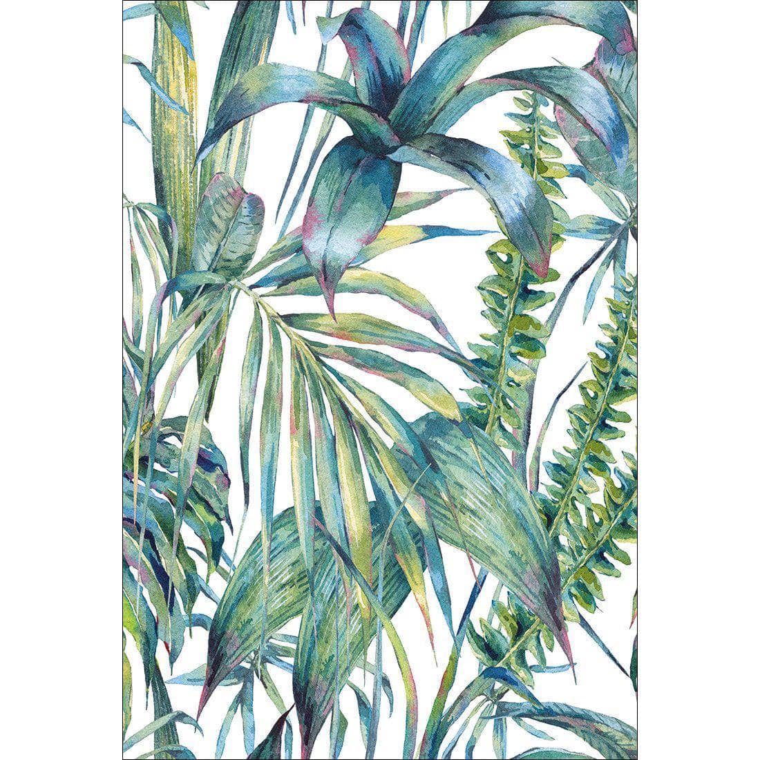 Tropical Collective On White Canvas Art