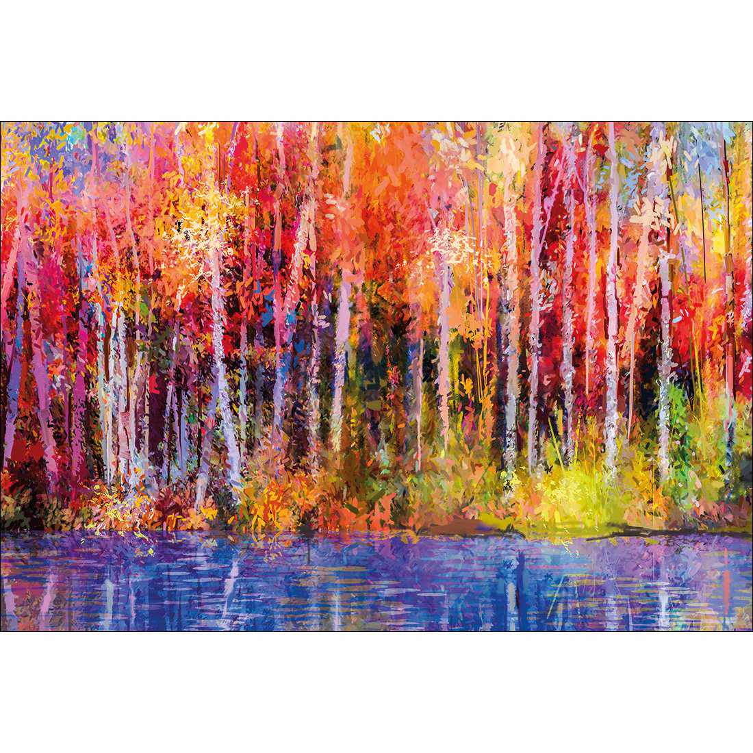 Rainbow Tree Forest, Rectangle Canvas Art