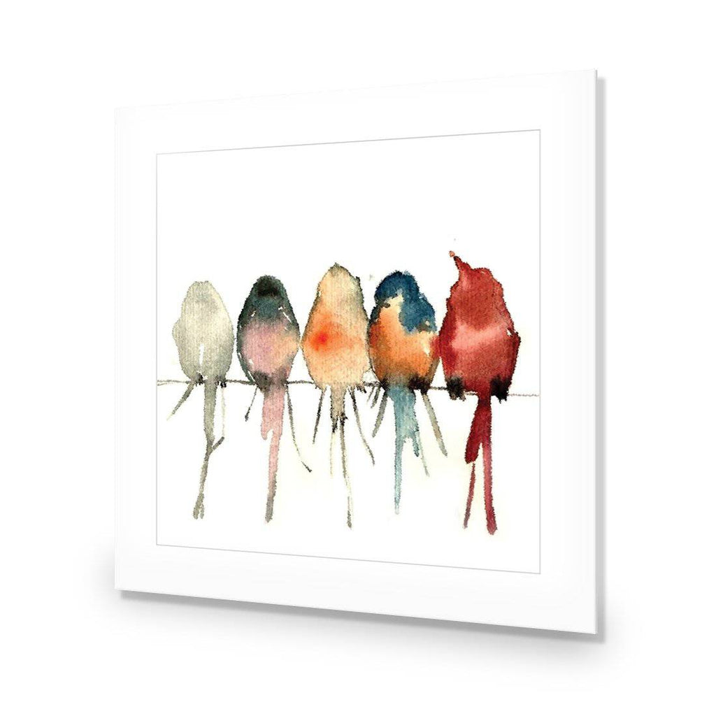 Watercolour Birds on Branch Acrylic Print Art