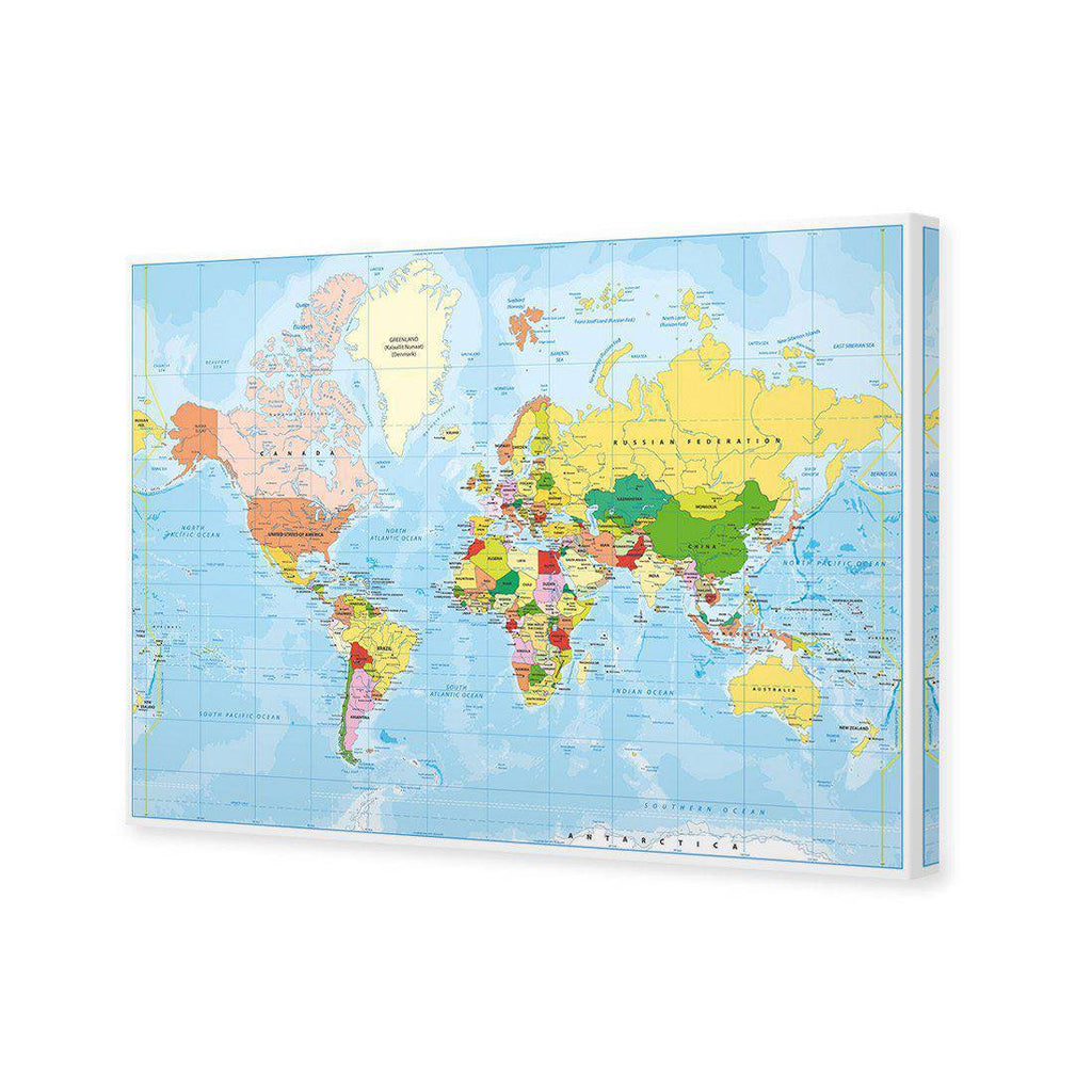 Political Map of the World Canvas Art