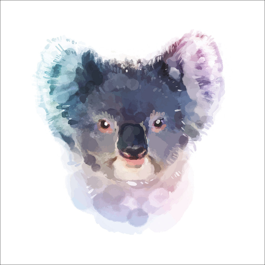 Watercolour Koala, Square Acrylic Print Art