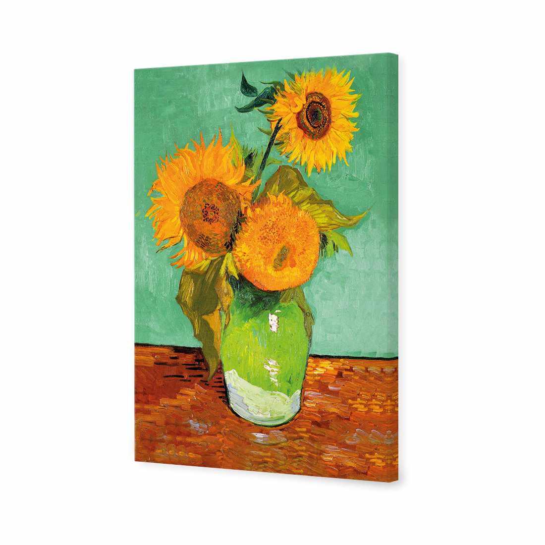 Sunflowers On Green by Van Gogh Canvas Art