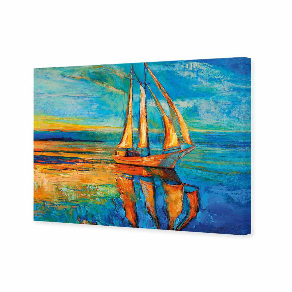 Sailing Boat Reflected, Rectangle Canvas Art