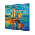 Sailing Boat Reflected, Square Canvas Art