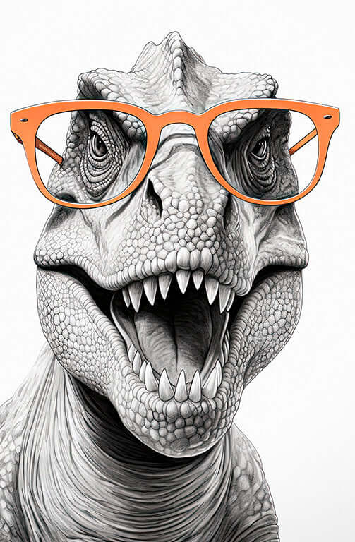 Dino in Orange Glasses